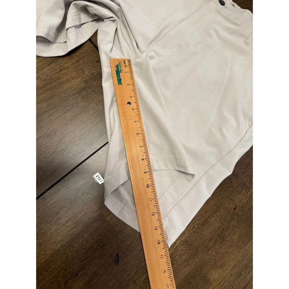 Pebble Beach Mens Performance Golf Shorts Tan Khaki Size 38 Stretch Lightweight